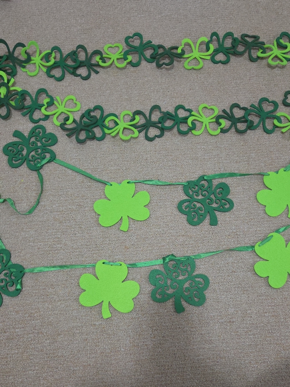 St. Patrick's Day Shamrock Garland - Green Party Decoration